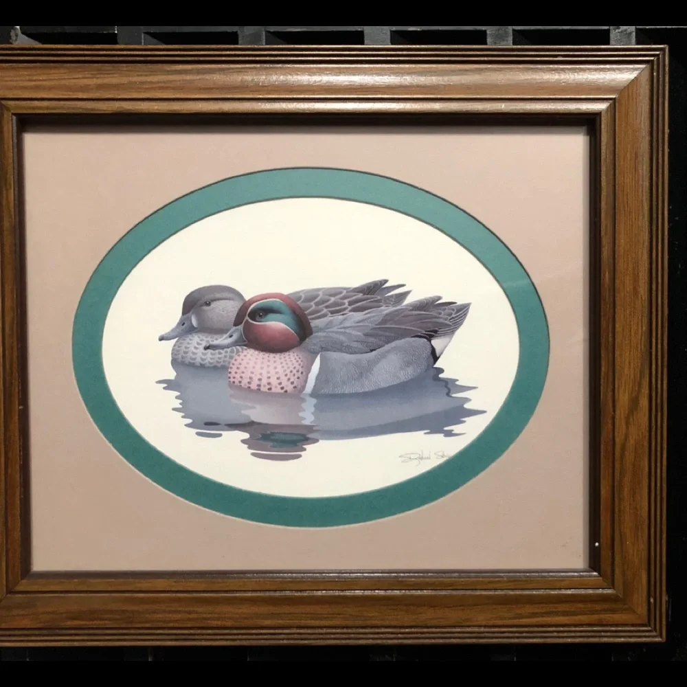 RICHARD SLOAN Vintage Signed Framed Ducks Print